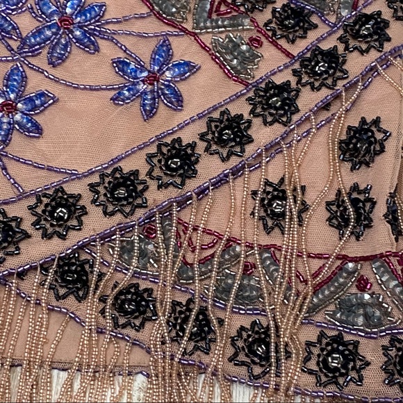 Nasty Gal Studio Joni Embellished Beaded Boho Skirt Size 4 - Picture 9 of 16